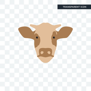 cow head vector icon isolated on transparent background, cow head logo design
