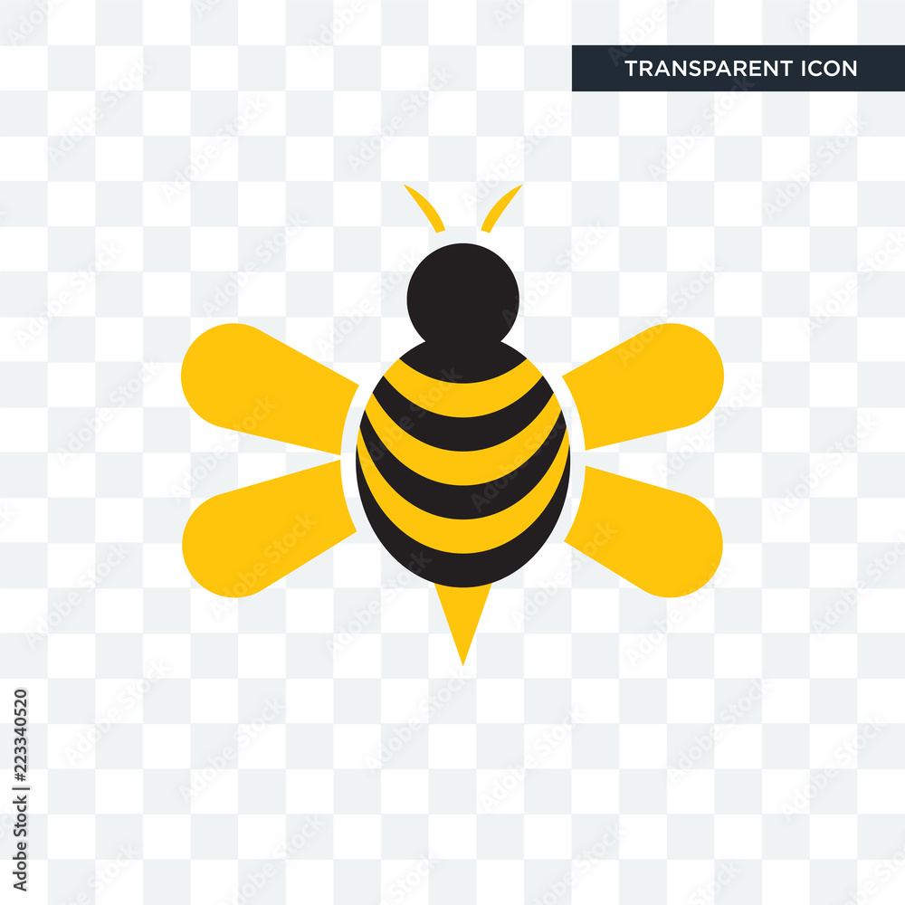 Canvas Prints honey bee vector icon isolated on transparent background, honey bee logo design