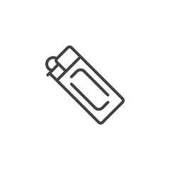 Fototapeta premium Gas lighter outline icon. linear style sign for mobile concept and web design. Lighter simple line vector icon. Symbol, logo illustration. Pixel perfect vector graphics