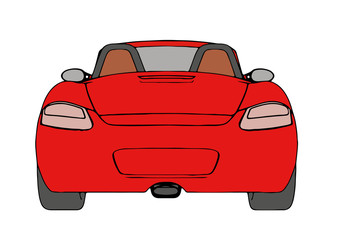 Plakat red sports car vector