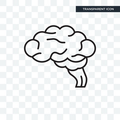 Brain vector icon isolated on transparent background, Brain logo design