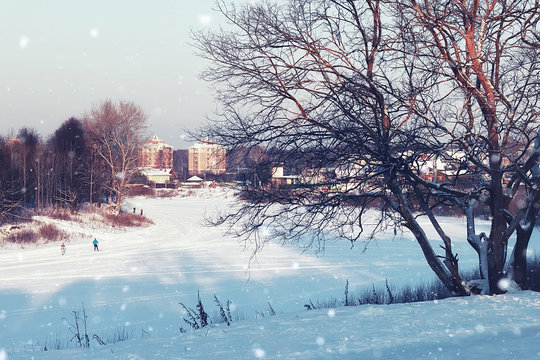 city footpath winter