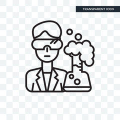 Scientist vector icon isolated on transparent background, Scientist logo design