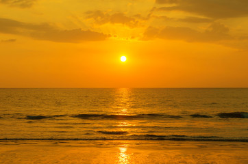 beautiful sunset on sea, Phangnga Thailand.