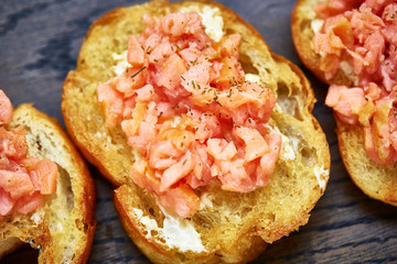 a sandwich with  salmon