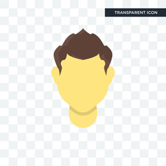Man hair vector icon isolated on transparent background, Man hair logo design