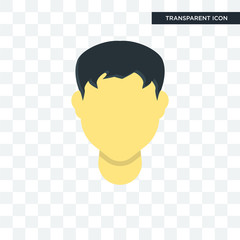 Man hair vector icon isolated on transparent background, Man hair logo design