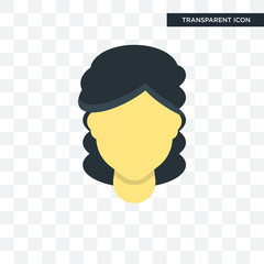 Woman hair vector icon isolated on transparent background, Woman hair logo design