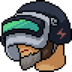 vector pixel art future halmet