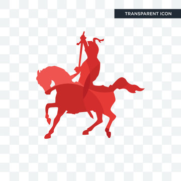 knight on horseback vector icon isolated on transparent background, knight on horseback logo design