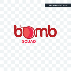 bomb squad vector icon isolated on transparent background, bomb squad logo design
