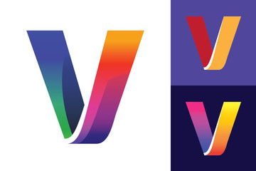 Letter V Initial vector Logo design on different backgrounds.