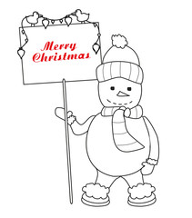 funny snowman - coloring book