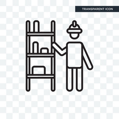 Worker vector icon isolated on transparent background, Worker logo design