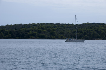 Fototapeta na wymiar Boot, Meer, Kroatien, Istrien