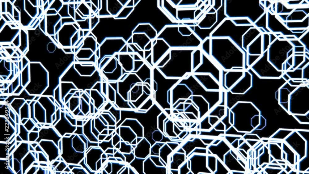 Poster Octagonal Flickering Moving Particle Graphic Animation Background