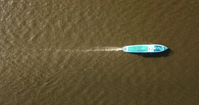 Boat on the Moskova river in Russia