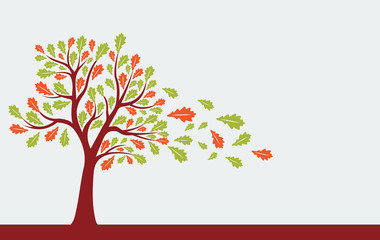 autumn tree isolated vector illustration