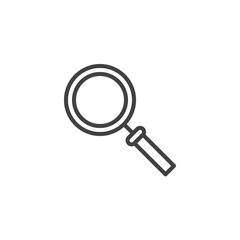 Magnifying glass outline icon. linear style sign for mobile concept and web design. search magnifier simple line vector icon. Symbol, logo illustration. Pixel perfect vector graphics