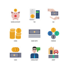 Banking and finance icons