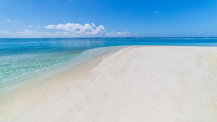 Fototapeta na wymiar Empty tropical beach scene. Sea sand sky. Tranquil, inspirational beach background