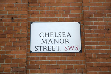 Fototapeta na wymiar Chelsea Manor Street Sign; London