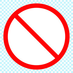 Stop sign vector red icon. Vector warning or no entry forbidden circle and line symbol isolated on transparent background