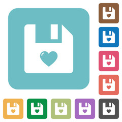 Favorite file rounded square flat icons