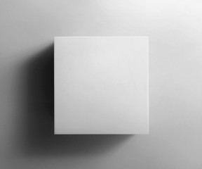 Blank white box top view with shadow