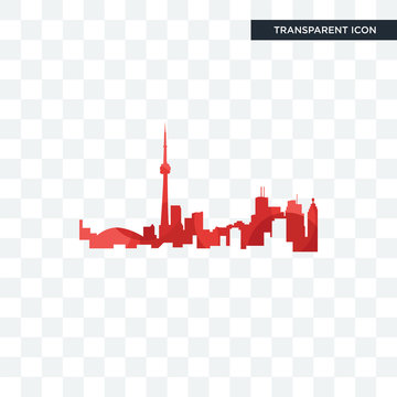 Toronto Skyline Vector Icon Isolated On Transparent Background, Toronto Skyline Logo Design