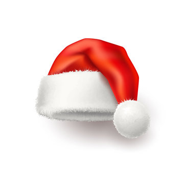 Vector realistic santa christmas holiday 3d hat