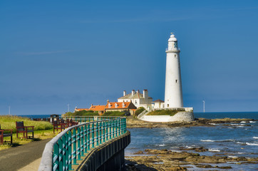 A view of St Mary's Lighthouse, Whitley Bay, Tyne and Wear