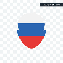 Russia vector icon isolated on transparent background, Russia logo design
