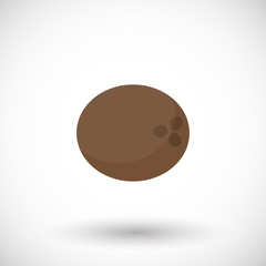 Coconut vector flat icon, flat design of fruit