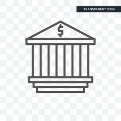 Bank Building vector icon isolated on transparent background, Bank Building logo design