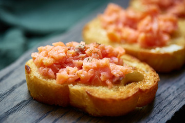 a sandwich with  salmon