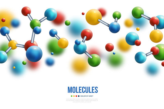 Colorful 3d Molecules Border