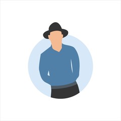 Male flat cartoon icon characters