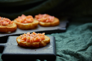 a sandwich with  salmon