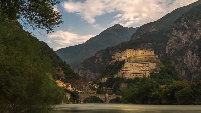 timelapse forte di bard aosta castle time lapse
