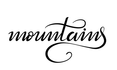 lettering mountains on white