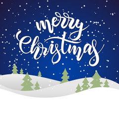 Naklejka premium Blue Merry Christmas card