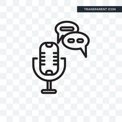 Voice recording vector icon isolated on transparent background, Voice recording logo design