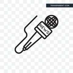 Microphone vector icon isolated on transparent background, Microphone logo design