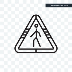 Street traffic triangular vector icon isolated on transparent background, Street traffic triangular logo design