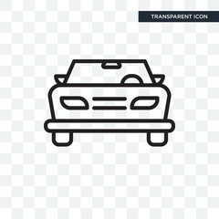 Car frontal view vector icon isolated on transparent background, Car frontal view logo design