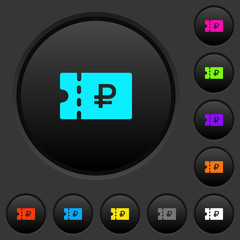 Obraz premium Russian Ruble discount coupon dark push buttons with color icons