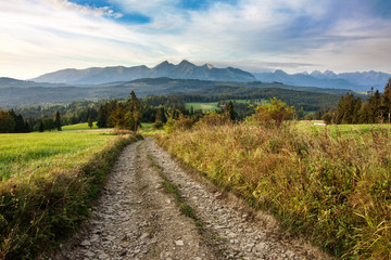 Tatra mountains seen from Łapszanka village