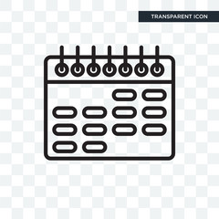 Calendar vector icon isolated on transparent background, Calendar logo design