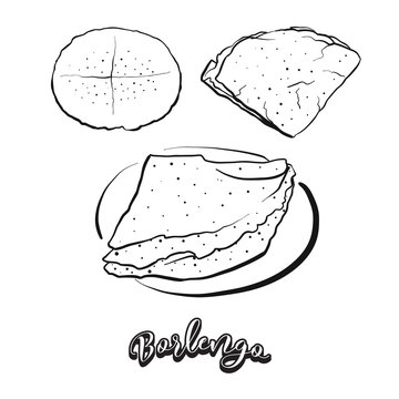 Hand drawn sketch of Borlengo bread